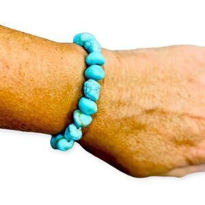 Chunky Turquoise Nugget Stretchy Western Stackable Bracelet NWT